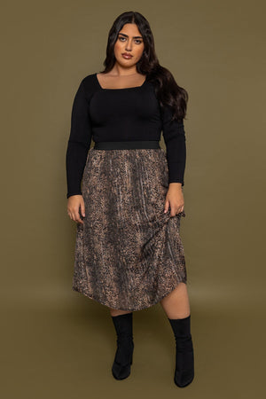 Carraig Donn Curve - Nala 7/8 Skirt in Animal Print