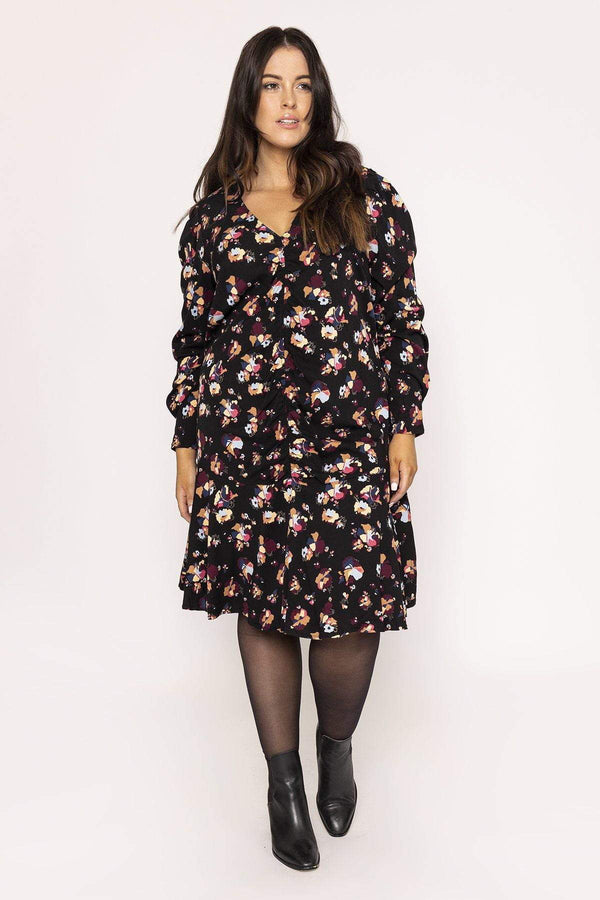 Carraig Donn Curve - Prina V-Neck Long Sleeve Dress