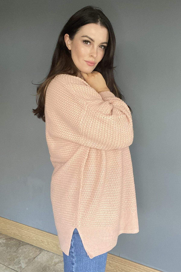 Carraig Donn Curve - Quinn High Neck Knit in Pink