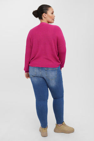 Carraig Donn Curve - Tulex Cardigan in Berry