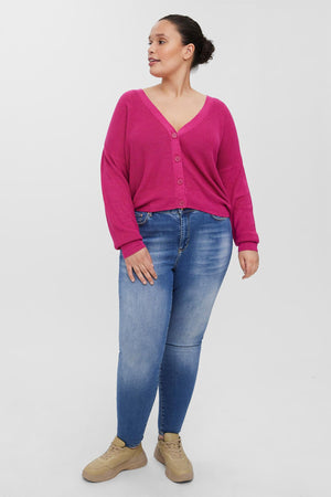 Carraig Donn Curve - Tulex Cardigan in Berry