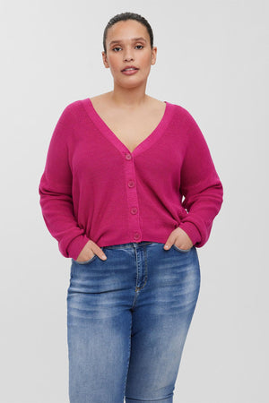 Carraig Donn Curve - Tulex Cardigan in Berry