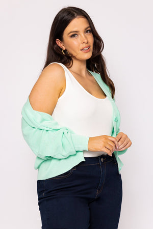 Carraig Donn Curve - Tulex Cardigan in Mint