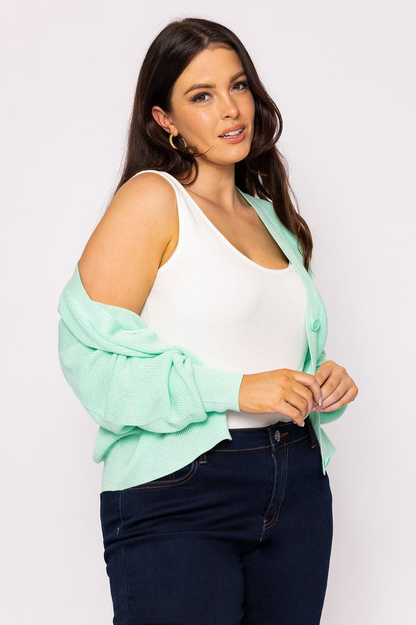 Carraig Donn Curve - Tulex Cardigan in Mint