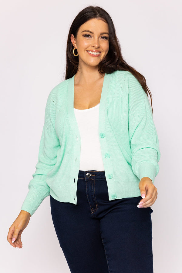 Carraig Donn Curve - Tulex Cardigan in Mint