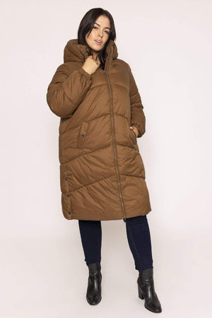 Carraig Donn Curve - Upsala Long Jacket in Brown