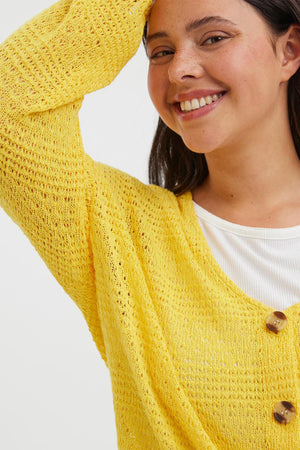Carraig Donn Curve - Whitney Cardigan in Yellow
