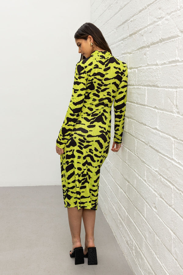 Carraig Donn Cynthia Lime Green Midi Dress