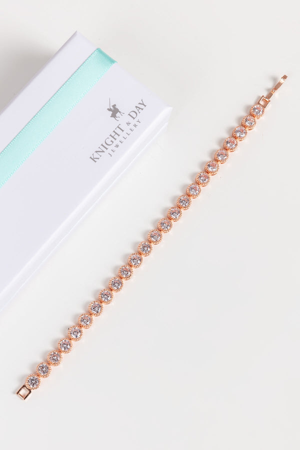 Carraig Donn Danna Rose Gold Tennis Bracelet