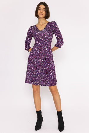 Carraig Donn Deirdre Dress in Magenta Print