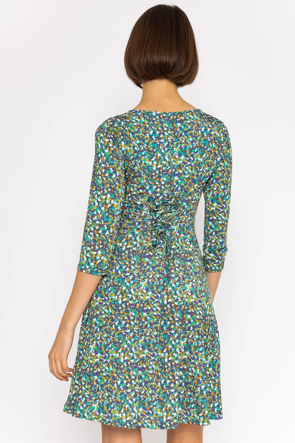 Carraig Donn Deirdre Dress in Teal Print
