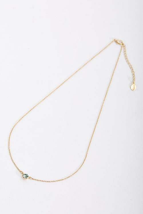 Delicate Green Stone Necklace