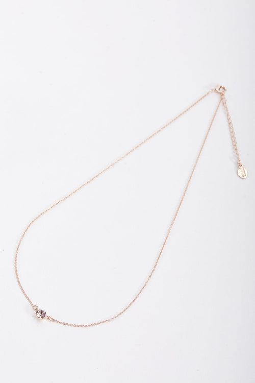 Delicate Rose Stone Necklace