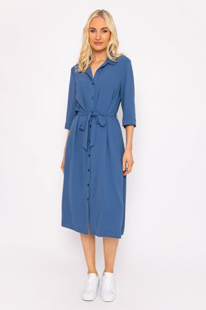 Carraig Donn Denim Blue Belted Shirt Dress