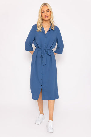 Carraig Donn Denim Blue Belted Shirt Dress