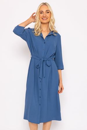 Carraig Donn Denim Blue Belted Shirt Dress