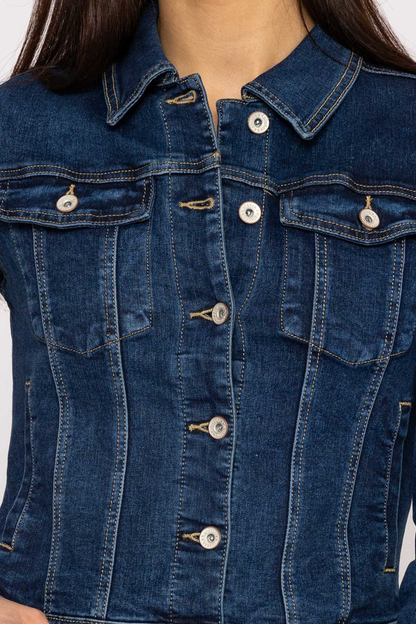 Carraig Donn Denim Jacket in Drak Blue