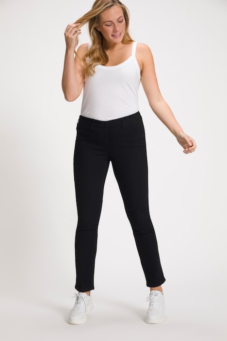 Carraig Donn Denim Look Elastic Jeggings in Black