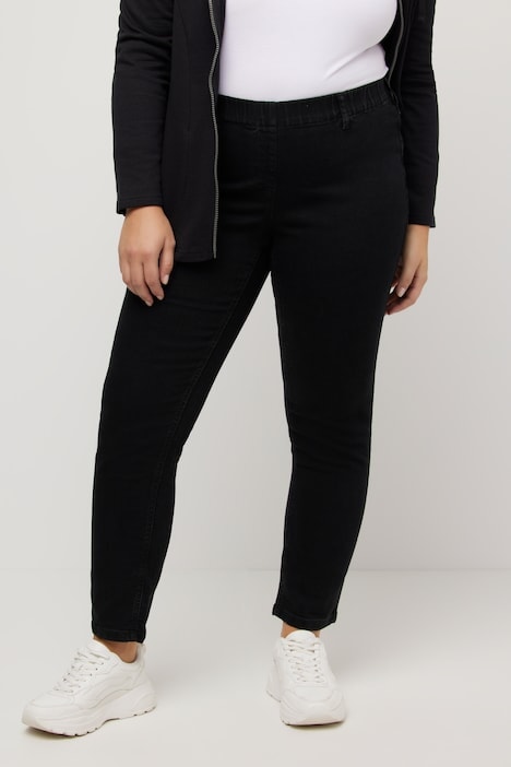 Carraig Donn Denim Look Elastic Jeggings in Black