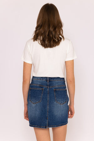 Carraig Donn Denim Skirt in Indigo