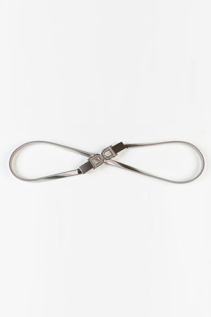 Carraig Donn Diamante 'D' Clasp Stretch Belt in Silver