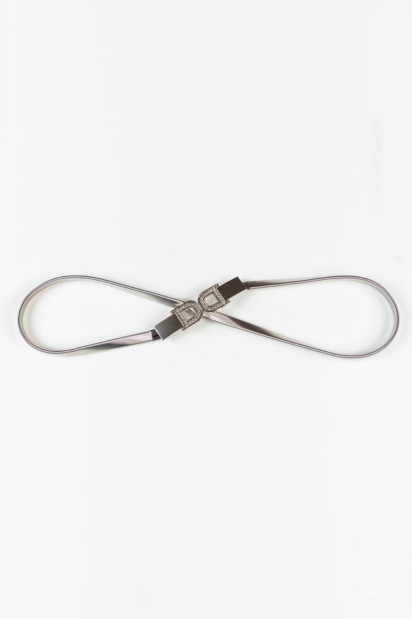 Carraig Donn Diamante 'D' Clasp Stretch Belt in Silver