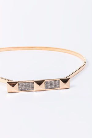 Carraig Donn Diamante Detail Stretch Belt in Gold