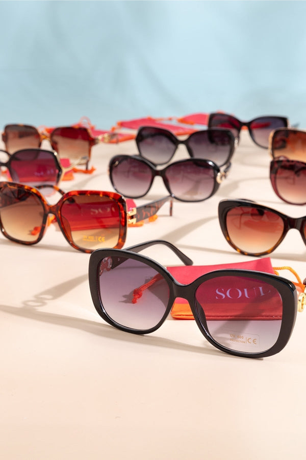 Carraig Donn Diamante Oversized Sunglasses in Black