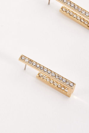 Carraig Donn Diamante Rectangle Hoop Earrings