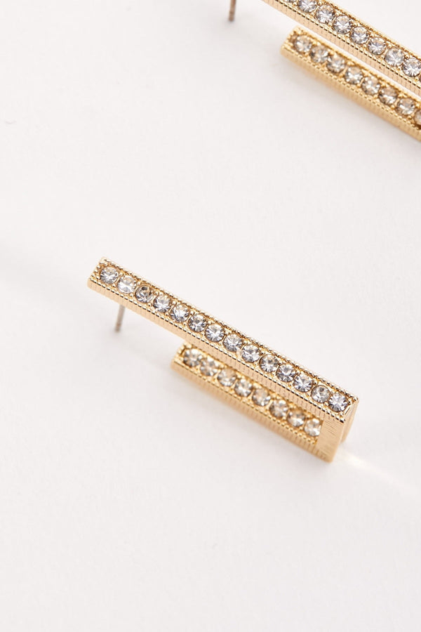 Carraig Donn Diamante Rectangle Hoop Earrings