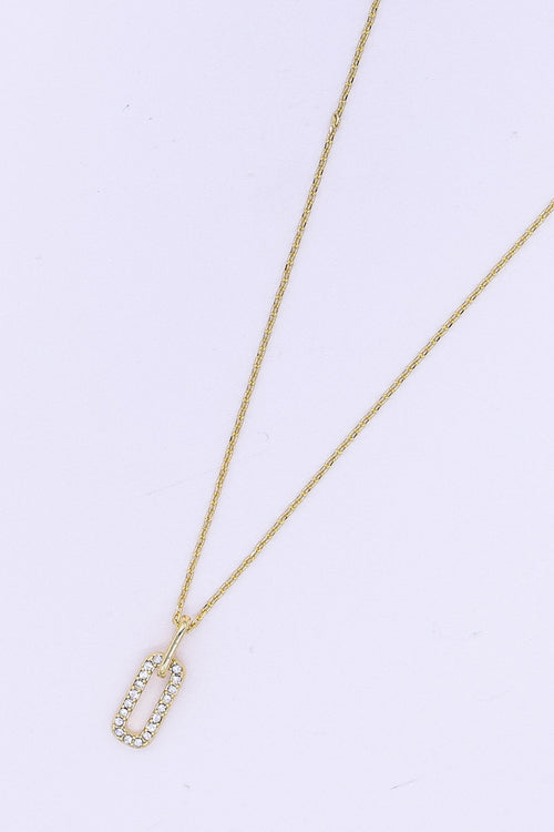 Diamante Square Pendant in Gold