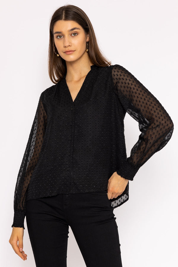 Carraig Donn Dobby Texture Blouse in Black