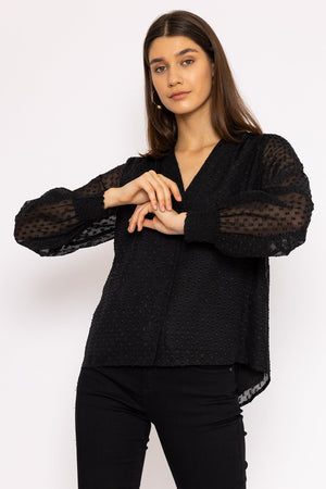 Carraig Donn Dobby Texture Blouse in Black