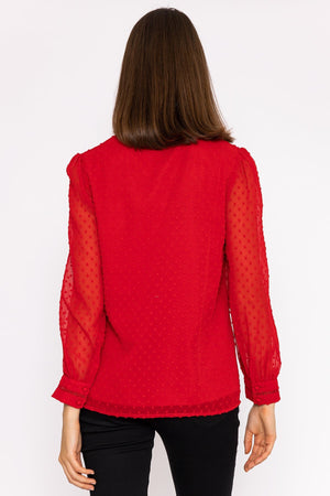 Carraig Donn Dobby Texture Blouse in Red