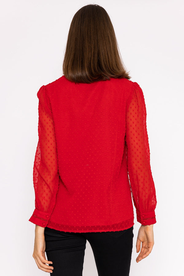 Carraig Donn Dobby Texture Blouse in Red