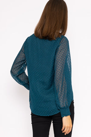 Carraig Donn Dobby Texture Blouse in Teal