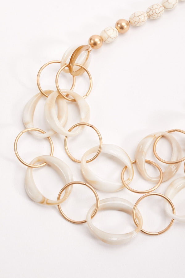 Carraig Donn Double Layered Beige Hoop Necklace