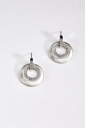 Carraig Donn Double Ring Silver Earrings