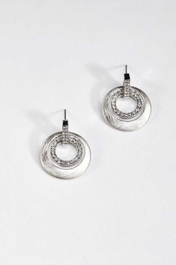 Carraig Donn Double Ring Silver Earrings
