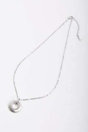 Carraig Donn Double Ring Silver Pendant Necklace