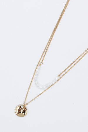 Carraig Donn Double Strand Coin Pendant Necklace in Gold
