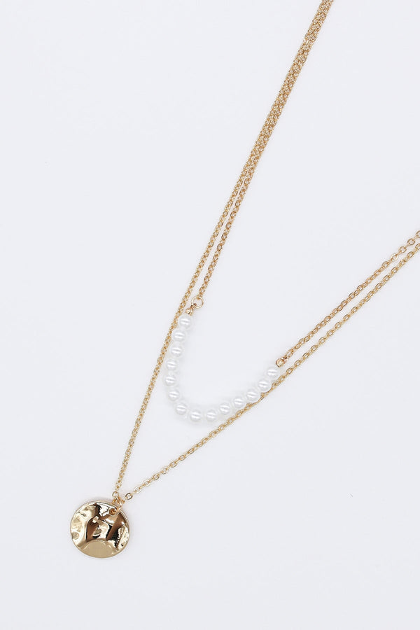 Carraig Donn Double Strand Coin Pendant Necklace in Gold
