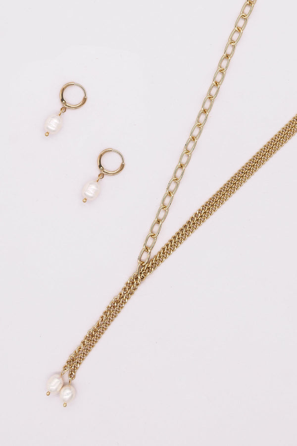 Carraig Donn Double Strand Pearl Drop Chain