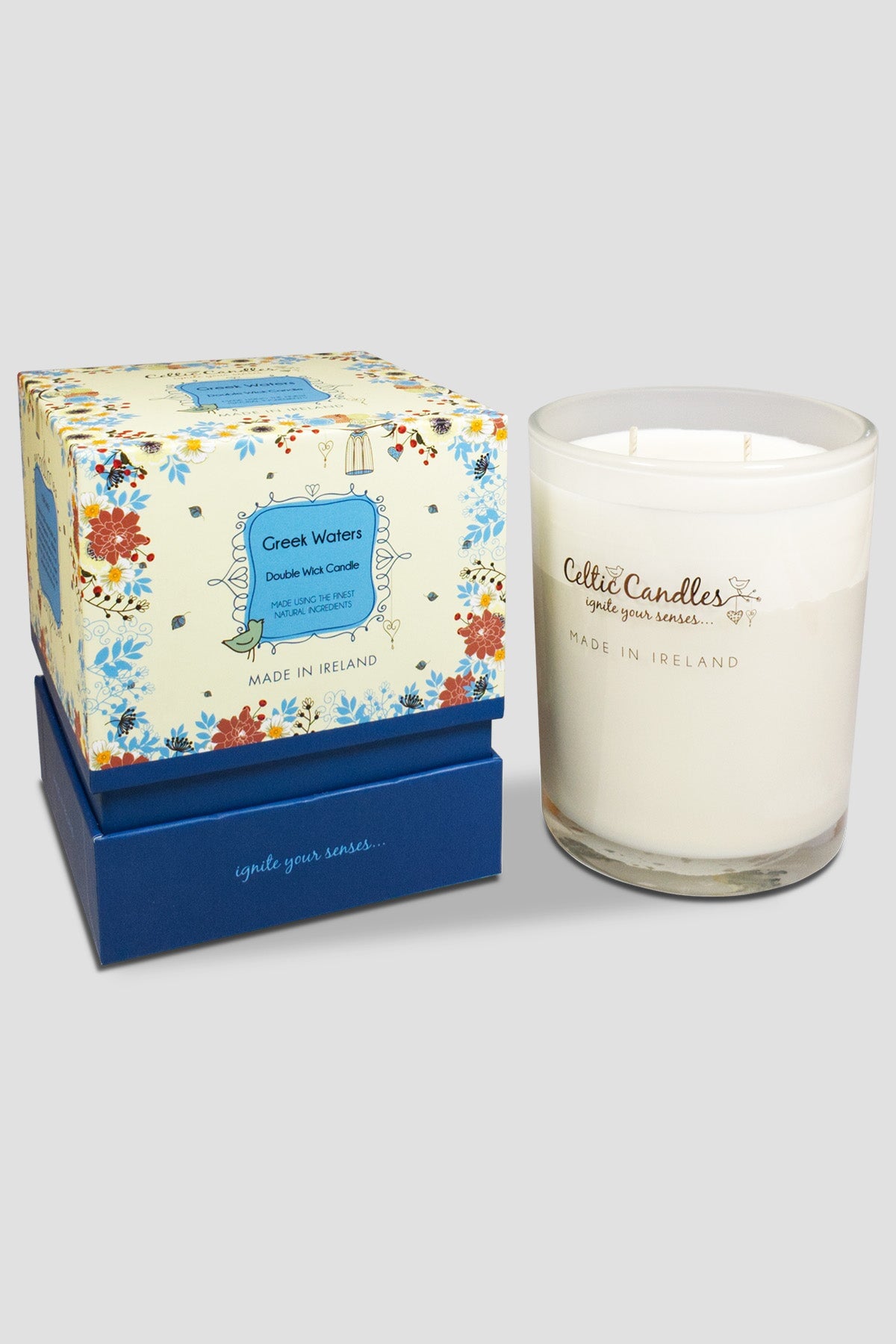 Double Wick Greek Water Candle