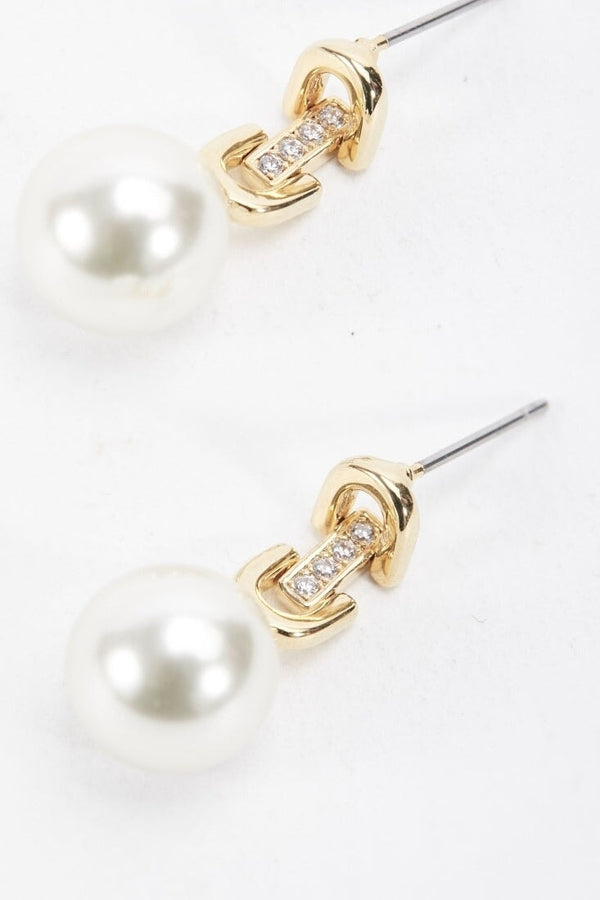 Carraig Donn Drop Link Pearl Earring