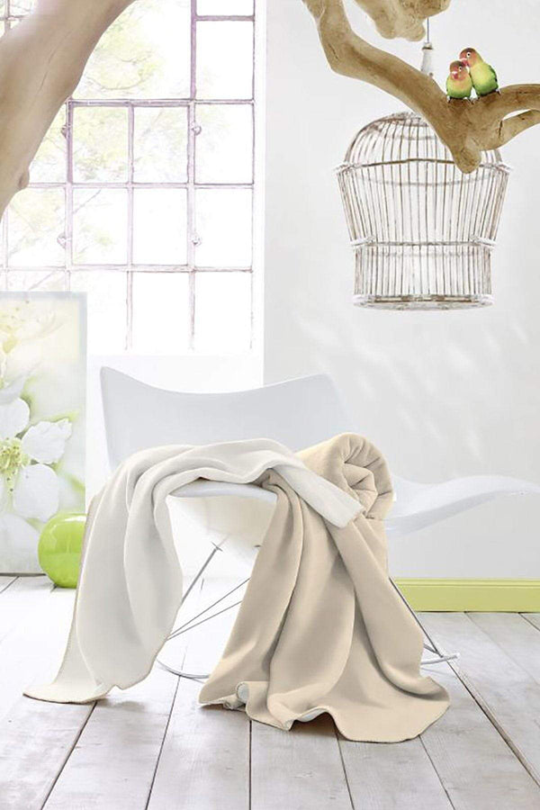 Carraig Donn Duo Cotton Throw 150x200cm in Ecru