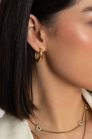 Carraig Donn Elegant Oval Gold Hoop Earrings
