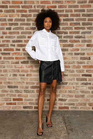Carraig Donn Embellished Short Shirt in White