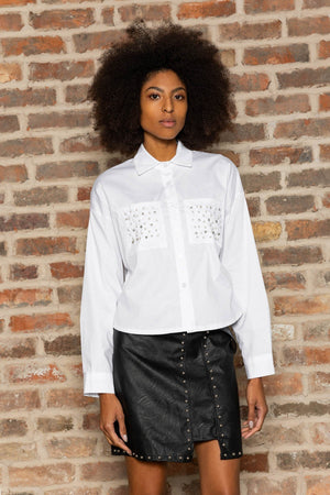 Carraig Donn Embellished Short Shirt in White