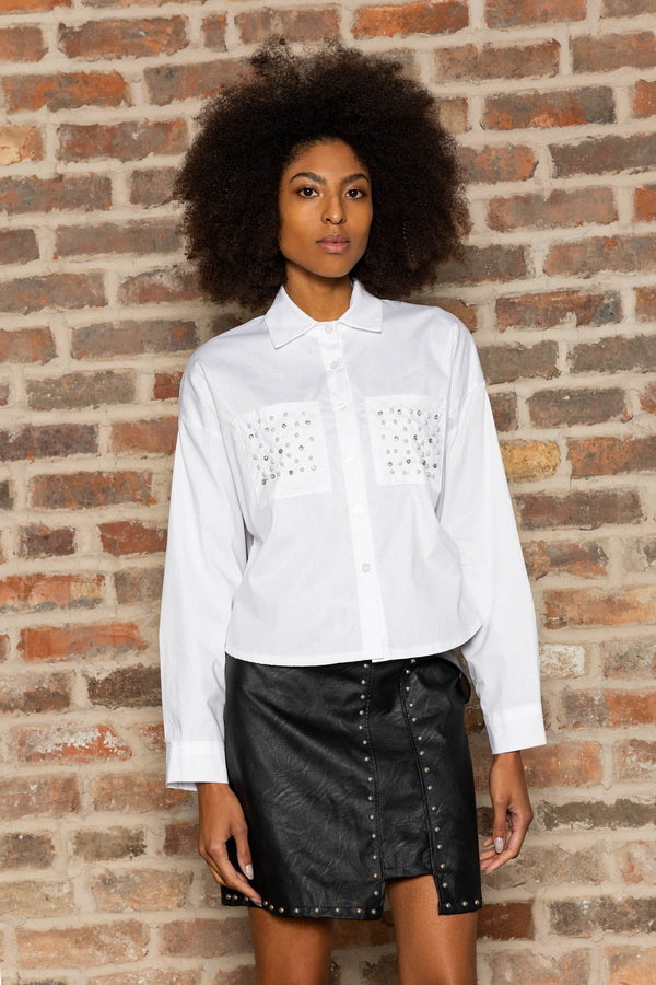 Carraig Donn Embellished Short Shirt in White